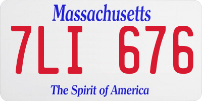 MA license plate 7LI676
