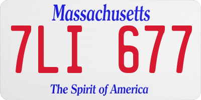 MA license plate 7LI677