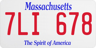MA license plate 7LI678