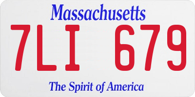 MA license plate 7LI679