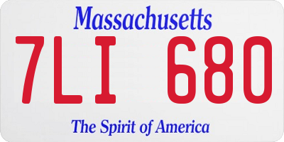 MA license plate 7LI680