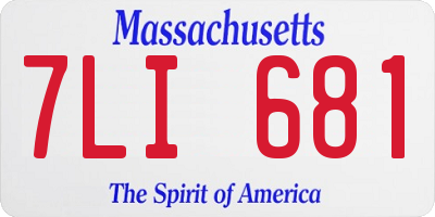 MA license plate 7LI681