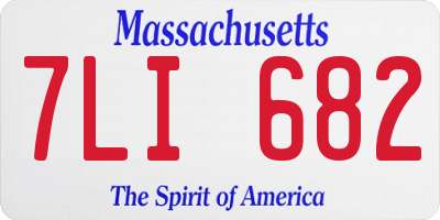 MA license plate 7LI682