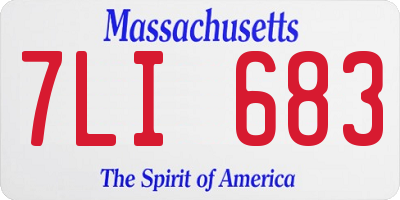 MA license plate 7LI683