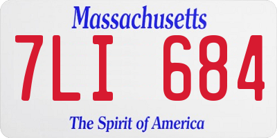 MA license plate 7LI684