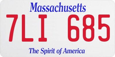 MA license plate 7LI685