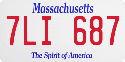 MA license plate 7LI687
