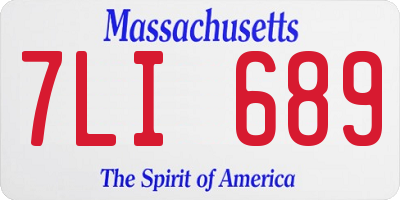 MA license plate 7LI689