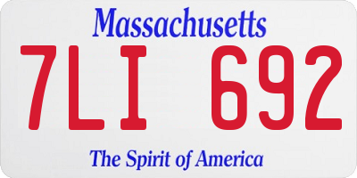 MA license plate 7LI692