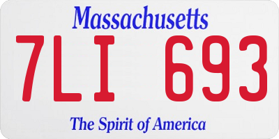 MA license plate 7LI693