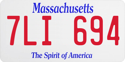 MA license plate 7LI694