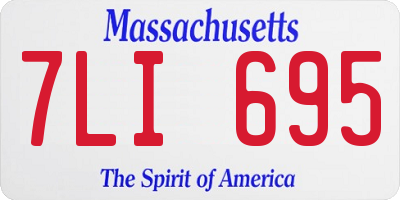 MA license plate 7LI695