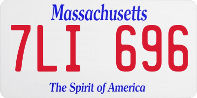 MA license plate 7LI696