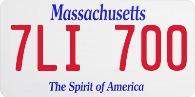 MA license plate 7LI700