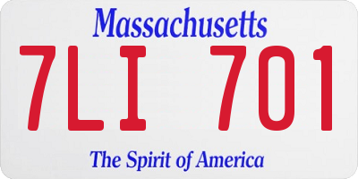 MA license plate 7LI701
