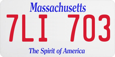 MA license plate 7LI703