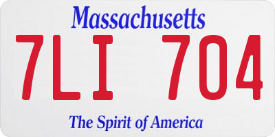 MA license plate 7LI704