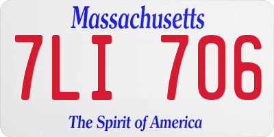 MA license plate 7LI706