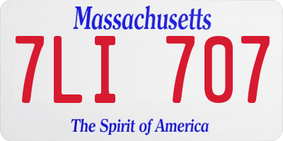 MA license plate 7LI707