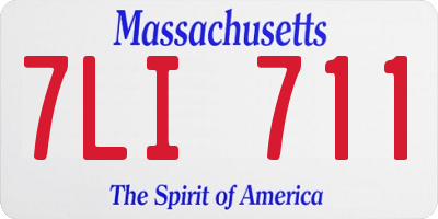 MA license plate 7LI711