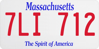 MA license plate 7LI712