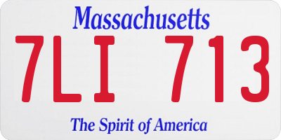 MA license plate 7LI713