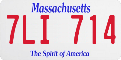 MA license plate 7LI714