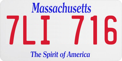 MA license plate 7LI716