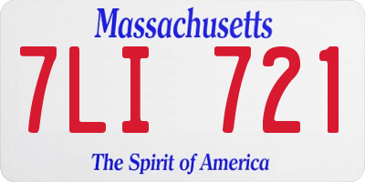 MA license plate 7LI721