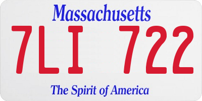 MA license plate 7LI722