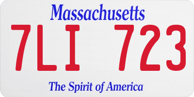 MA license plate 7LI723