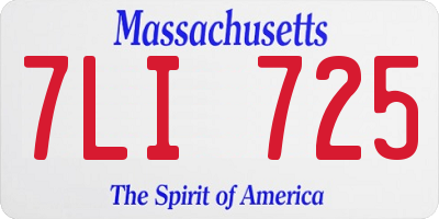 MA license plate 7LI725