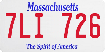 MA license plate 7LI726