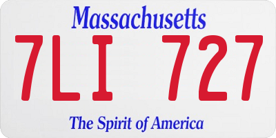 MA license plate 7LI727