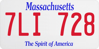 MA license plate 7LI728