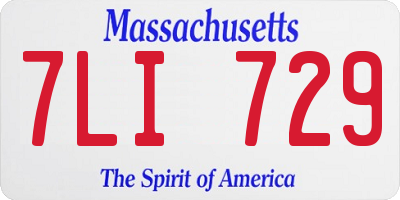 MA license plate 7LI729