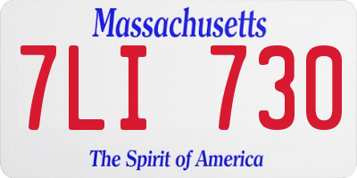 MA license plate 7LI730