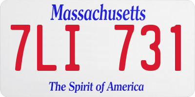 MA license plate 7LI731
