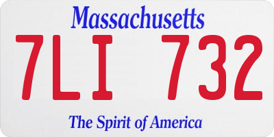 MA license plate 7LI732