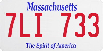 MA license plate 7LI733