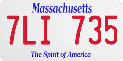 MA license plate 7LI735
