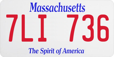 MA license plate 7LI736