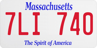 MA license plate 7LI740
