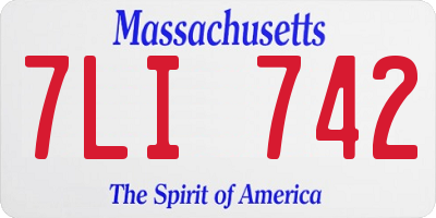MA license plate 7LI742