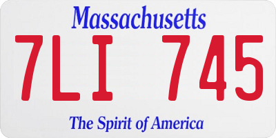 MA license plate 7LI745
