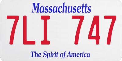 MA license plate 7LI747