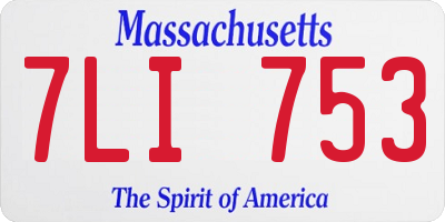 MA license plate 7LI753