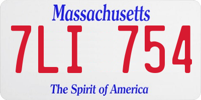 MA license plate 7LI754