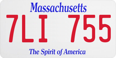 MA license plate 7LI755