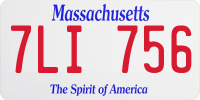 MA license plate 7LI756